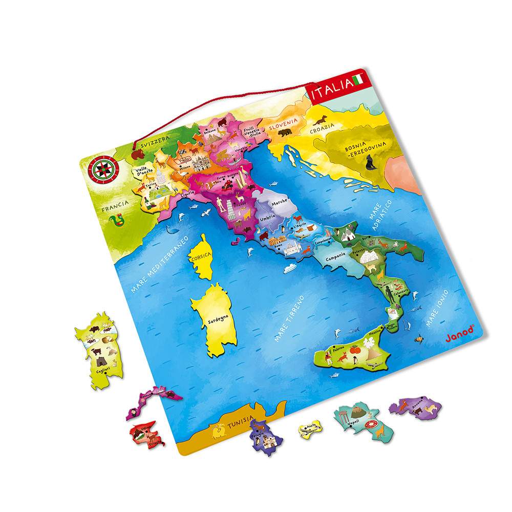 Mappa d'Italia Magnetica Janod 20 pezzi