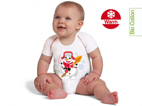Body Neonato 0-36 Mesi Caldo Cotone Bio Pupazzo Di Neve JBimbi