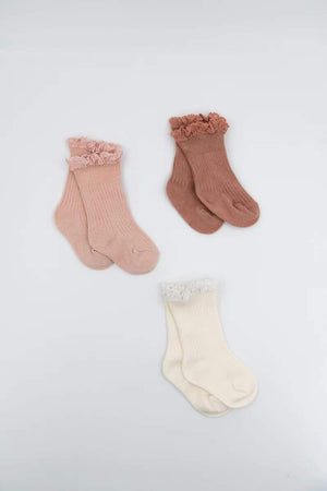 Gift Box Calze Bimba Con Pizzo 3 Pezzi Bamboom