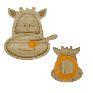 Piatto Giraffa in Bambù + Cucchiaino EcoMikro Tatanatura