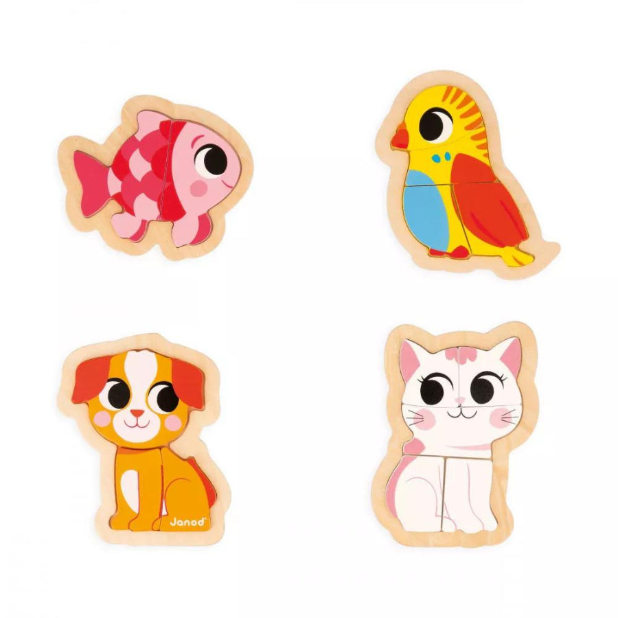 4 Puzzle Evolutivi Animali Domestici Janod