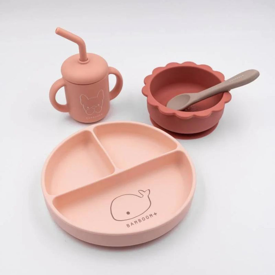 Set Pappa Bimbo in Silicone Bamboom (piatto, scodella, cucchiaio, bicchiere)