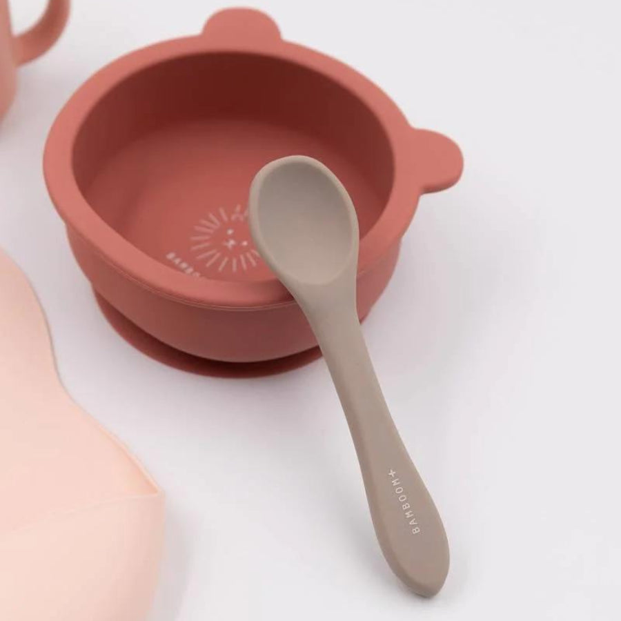 Set Pappa Baby in Silicone Bamboom (bavaglino, scodella, cucchiaio, bicchiere con beccuccio)
