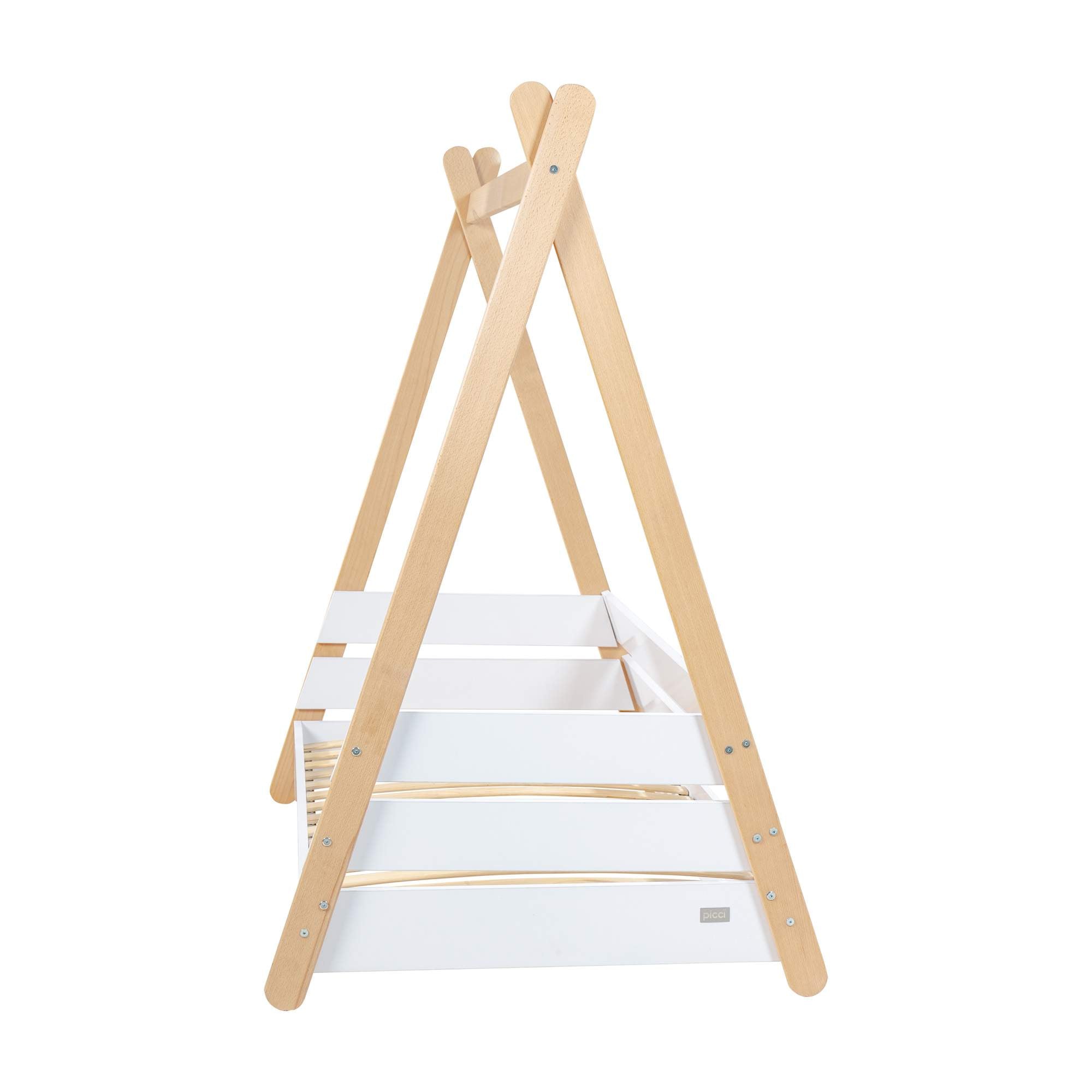 Lettino Scout Legno Naturale con Barriere Picci