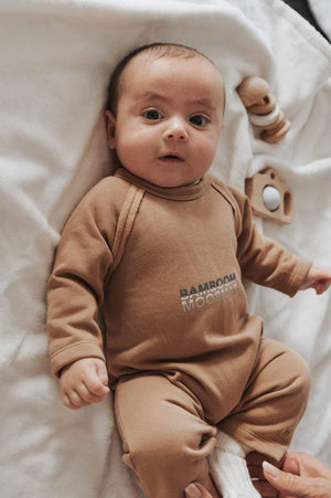 Tutina raglan Camel con logo Bamboom