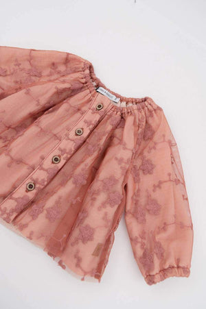 Blusa con apertura davanti Embrodery Wine Rose Bamboom