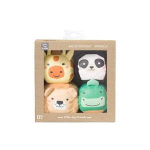 Set 4 palle di peluche Dooballs Jungle Little Big Friends
