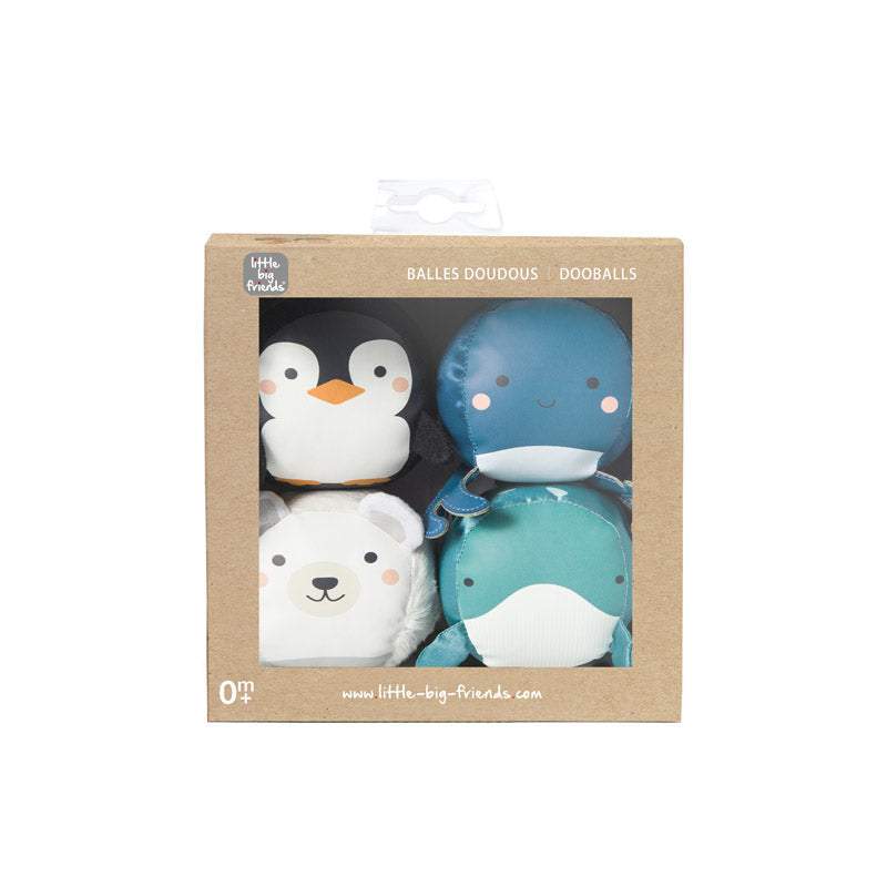 Set 4 palle di peluche Dooballs Ocean Little Big Friends