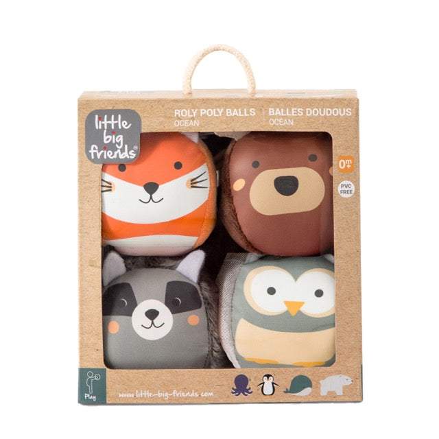 Set 4 palle di peluche Dooballs Forest Little Big Friends