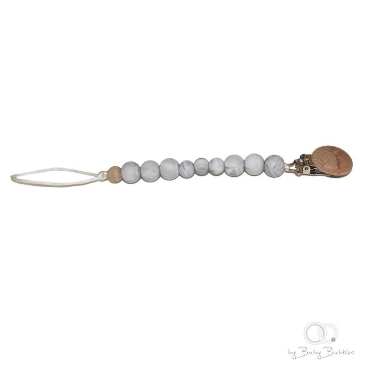 Clip in legno Simple Marble Pacifier Clip by Baby Bubbles