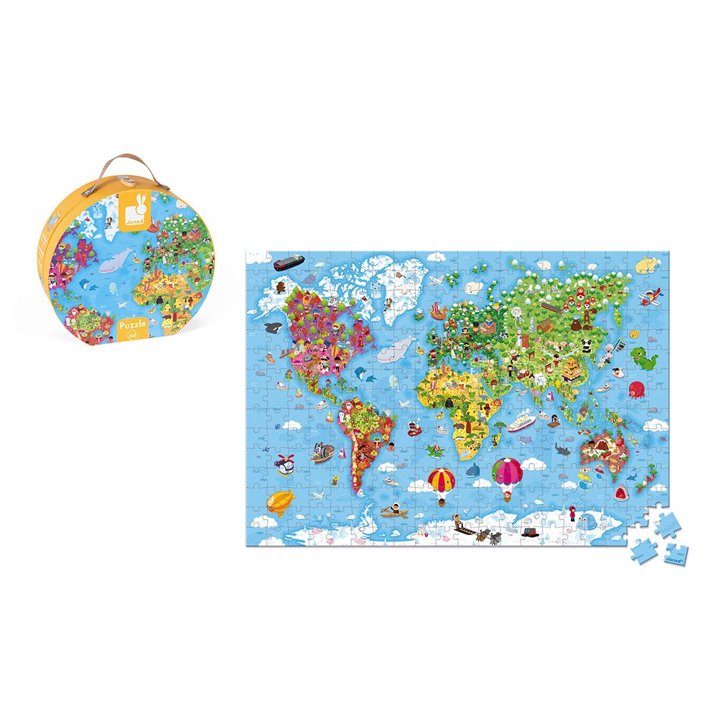 Puzzle Gigante Mappa del Mondo 300 pezzi Janod