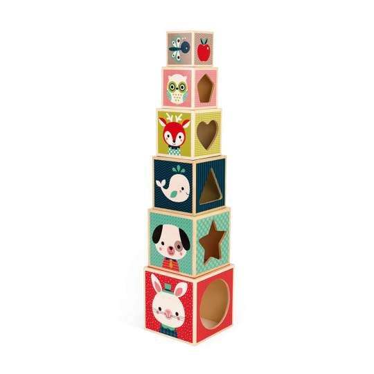 Piramide Baby Forest 6 Cubi Janod