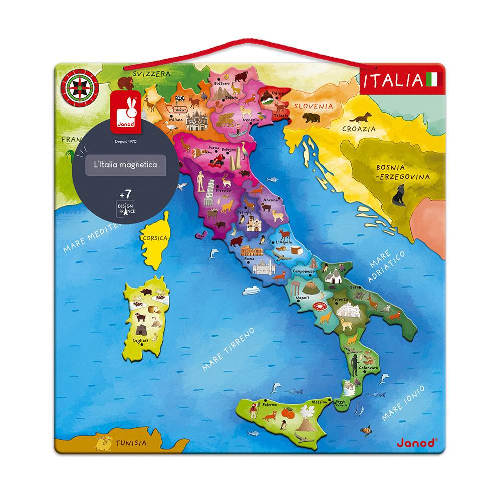 Mappa d'Italia Magnetica Janod 20 pezzi