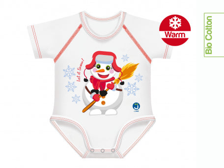 Body Neonato 0-36 Mesi Caldo Cotone Bio Pupazzo Di Neve JBimbi