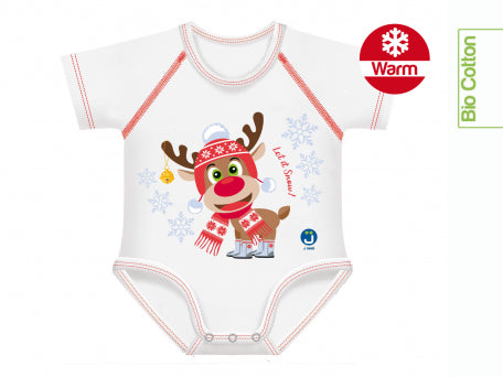 Body Neonato 0-36 Mesi Caldo Cotone Bio Renna JBimbi