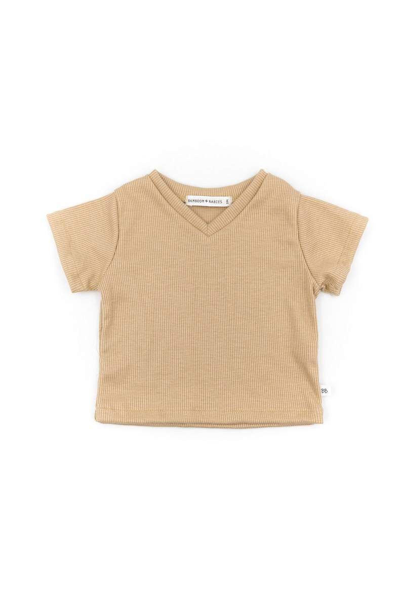 Maglietta Shirt Scollo V Manica Corta Bamboom