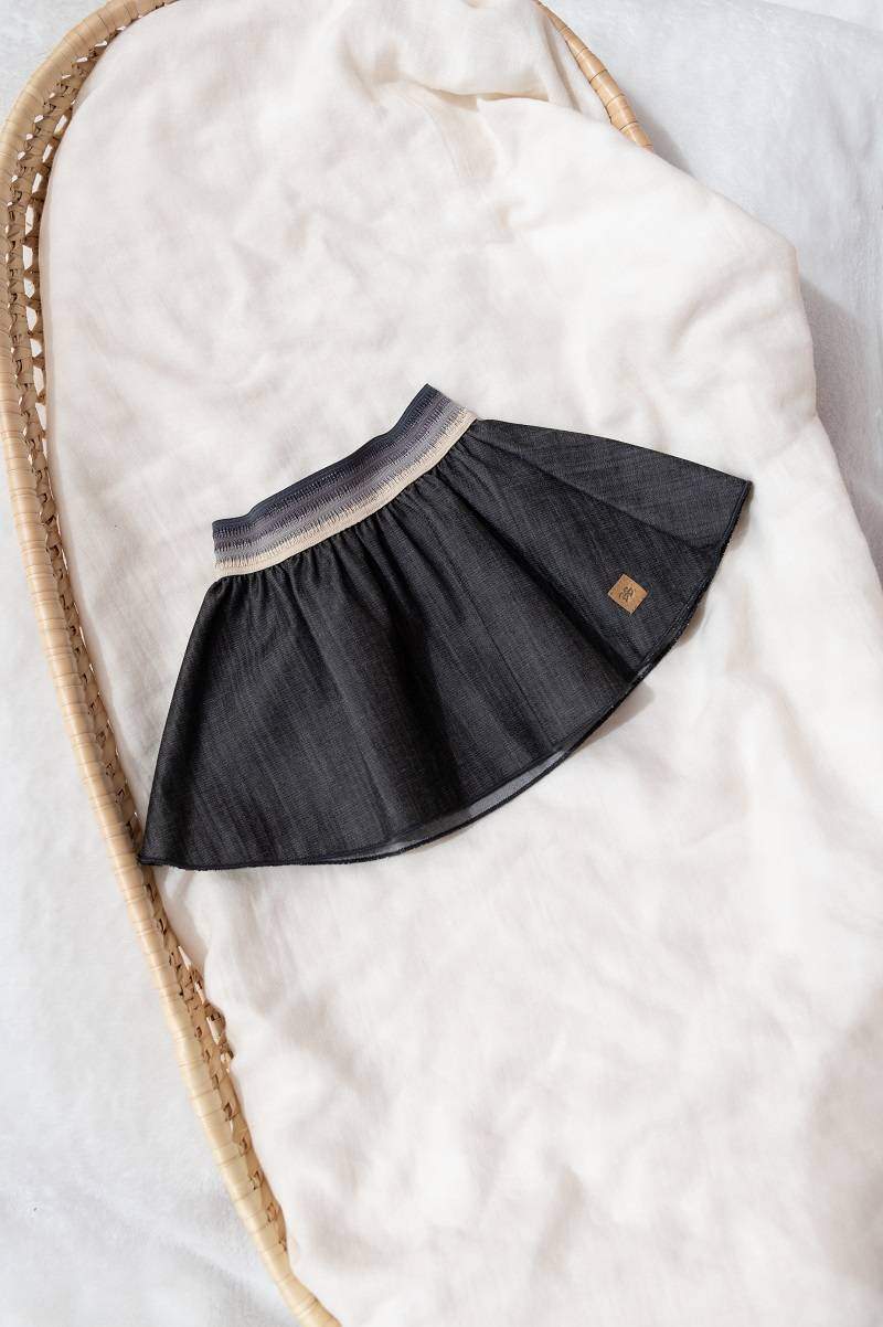 Gonna jeans con bordo elastico Dark Grey Bamboom