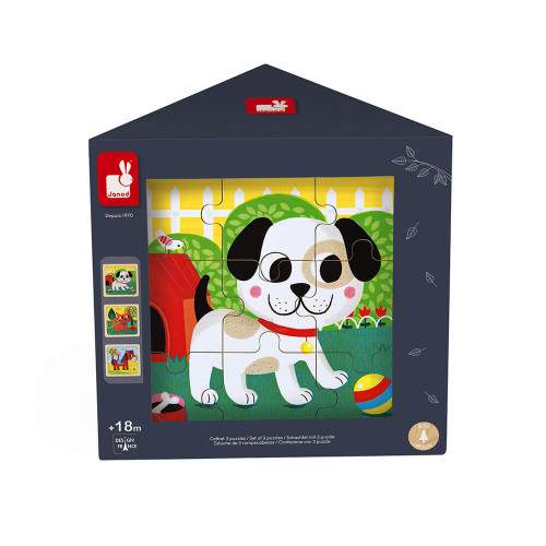 Confezione 3 Puzzle Tornado, Titus e Felix Janod