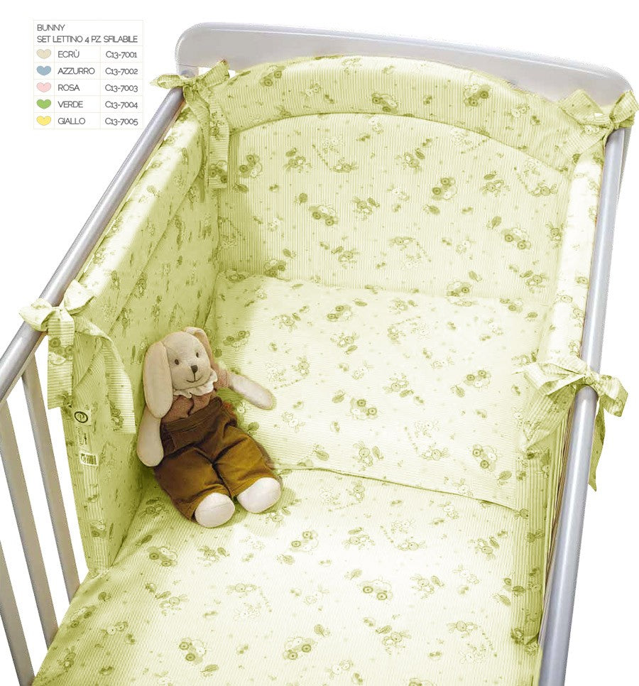 Completo Lettino sfilabile 4pz Bunny Questibimbi