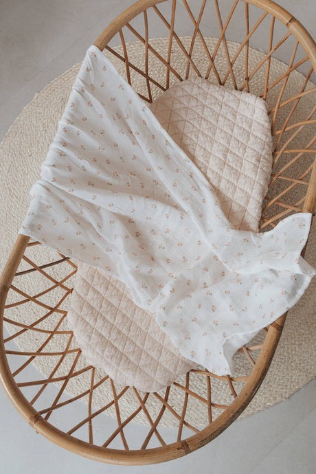 Lenzuolo per lettino 110x140cm con federa Roseship Bamboom