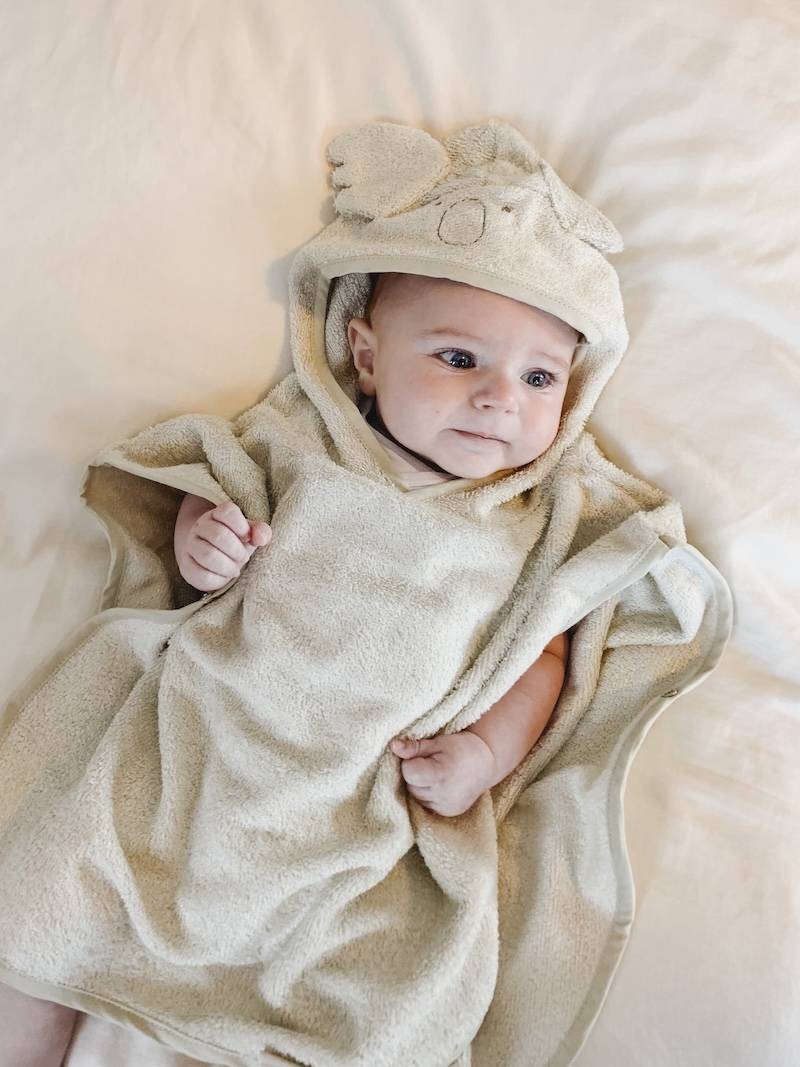 Poncho accappatoio Koala oyster grey Bamboom