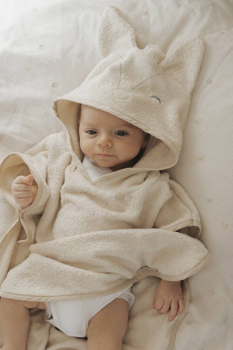 Poncho accappatoio Fox Almond Bamboom