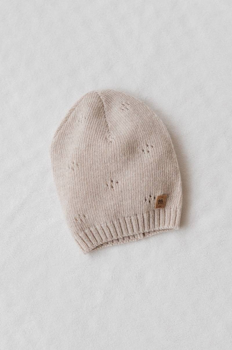 Cappellino fatto a maglia trama 2 Cammello Bamboom