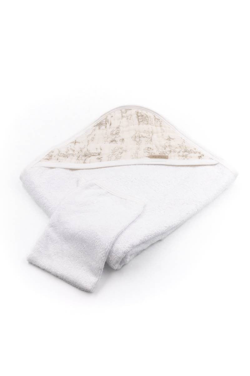Asciugamano con cappuccio e Guanto Nuvola Bamboom
