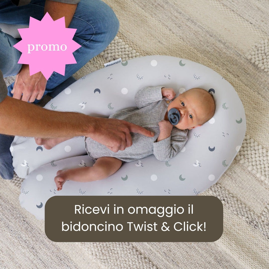 Cuscino Allattamento Gravidanza Buddy Doomoo + in omaggio bidoncino Twist & Click
