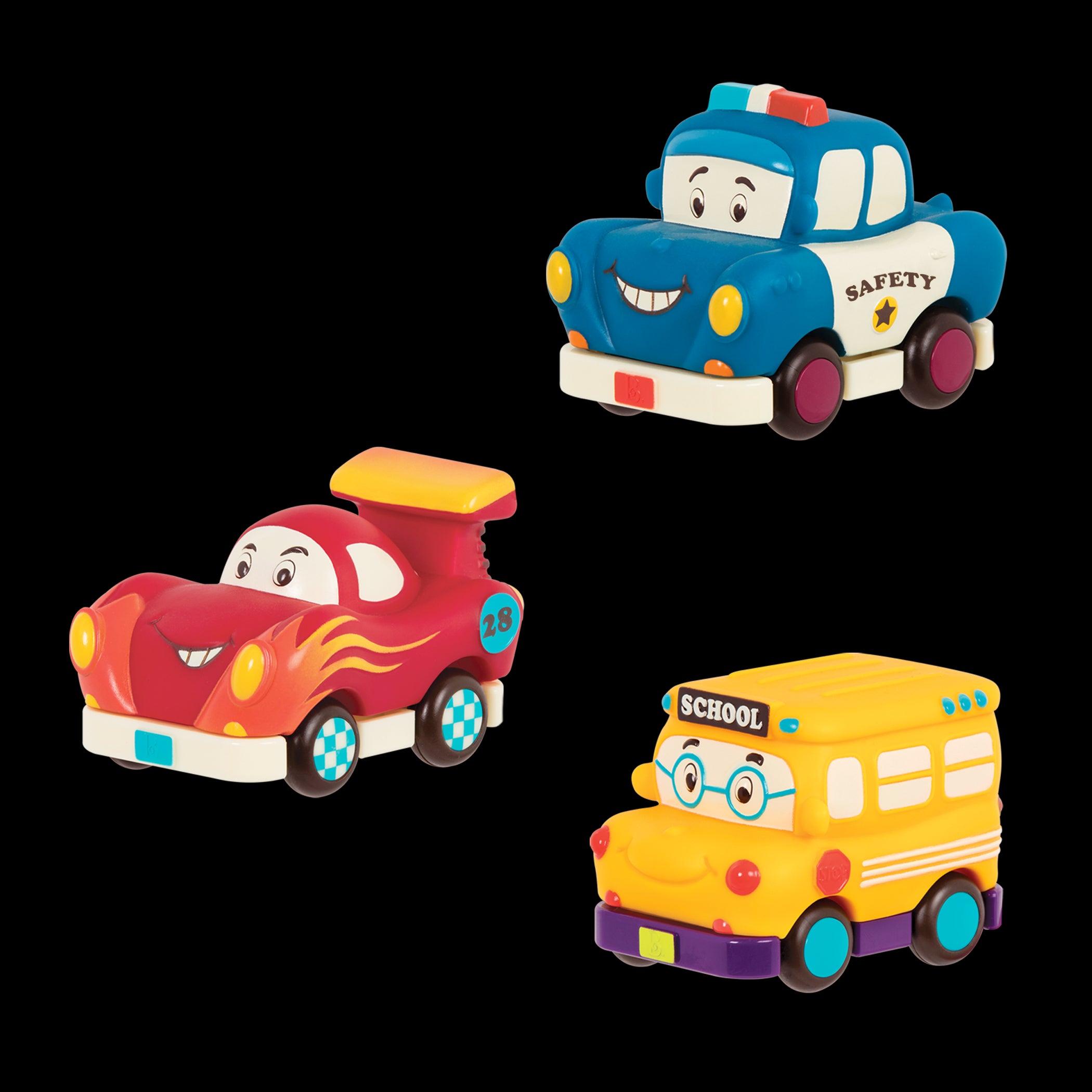 Mini Wheeee-ls Bus, Macchina da Corsa, Auto della Polizia BToys