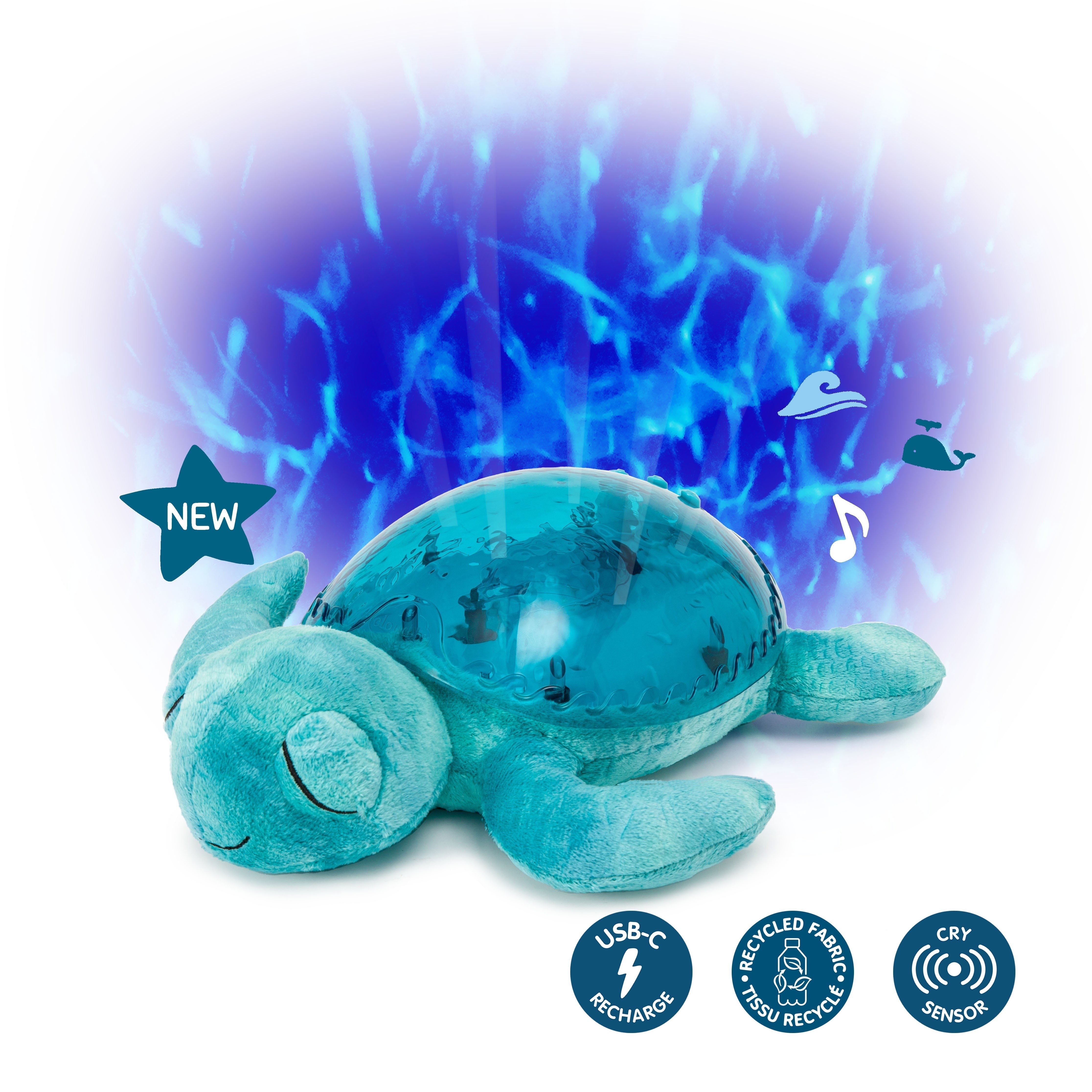 Luce Notturna e Peluche Calmante Tranquil Turtle™ Ricaricabile Cloud B