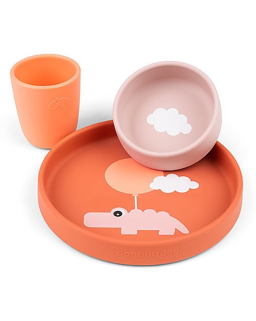 Set Pappa in Silicone Piatto Ciotola e Tazza Done by Deer