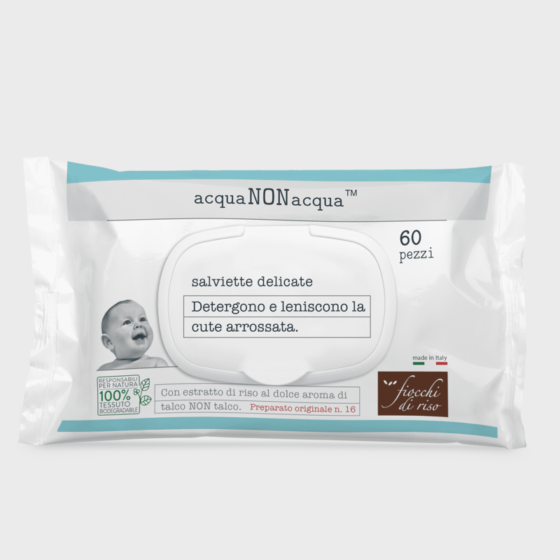 Salviette detergenti Acqua non acqua Fiocchi di Riso
