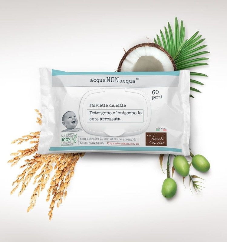 Salviette detergenti Acqua non acqua Fiocchi di Riso