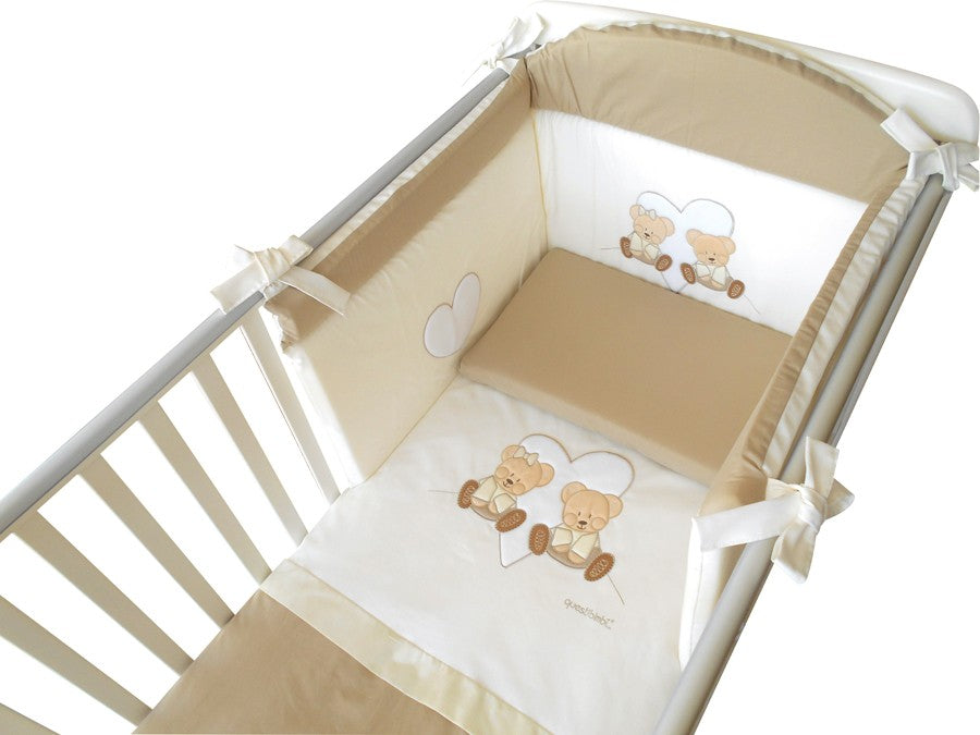 Coordinato tessile lettino Love 4 pz Questibimbi