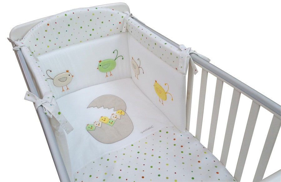 Coordinato tessile lettino Pulcino 4 pz Questibimbi