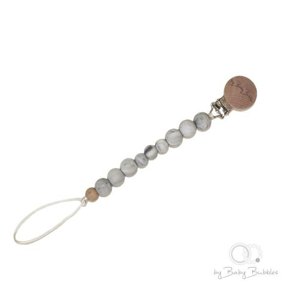 Clip in legno Simple Marble Pacifier Clip by Baby Bubbles