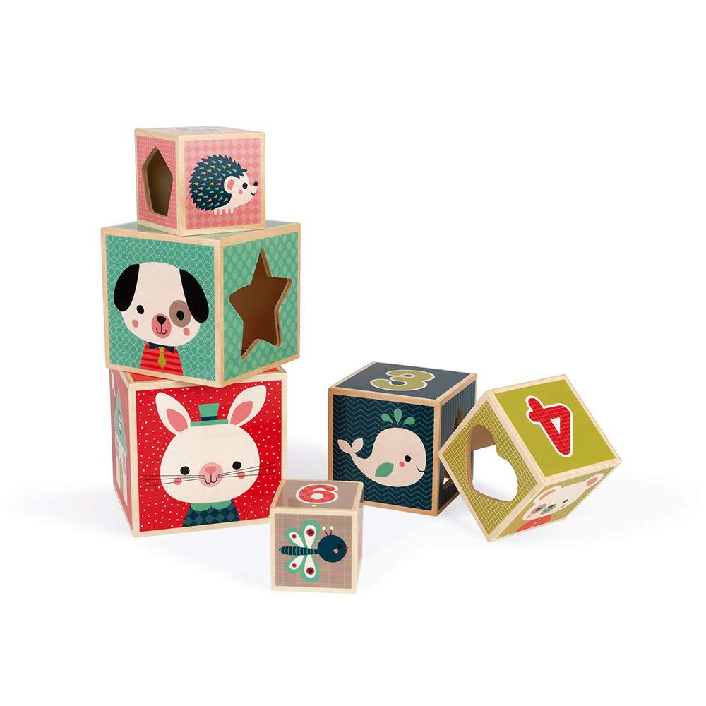 Piramide Baby Forest 6 Cubi Janod