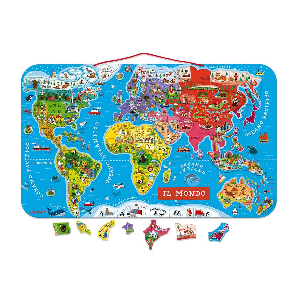Puzzle Magnetico Mondo Janod 92 pezzi
