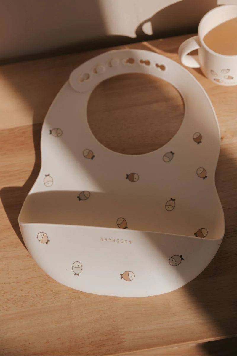 Set Pappa Baby in Silicone Bamboom (bavaglino, scodella, cucchiaio, bicchiere con beccuccio)