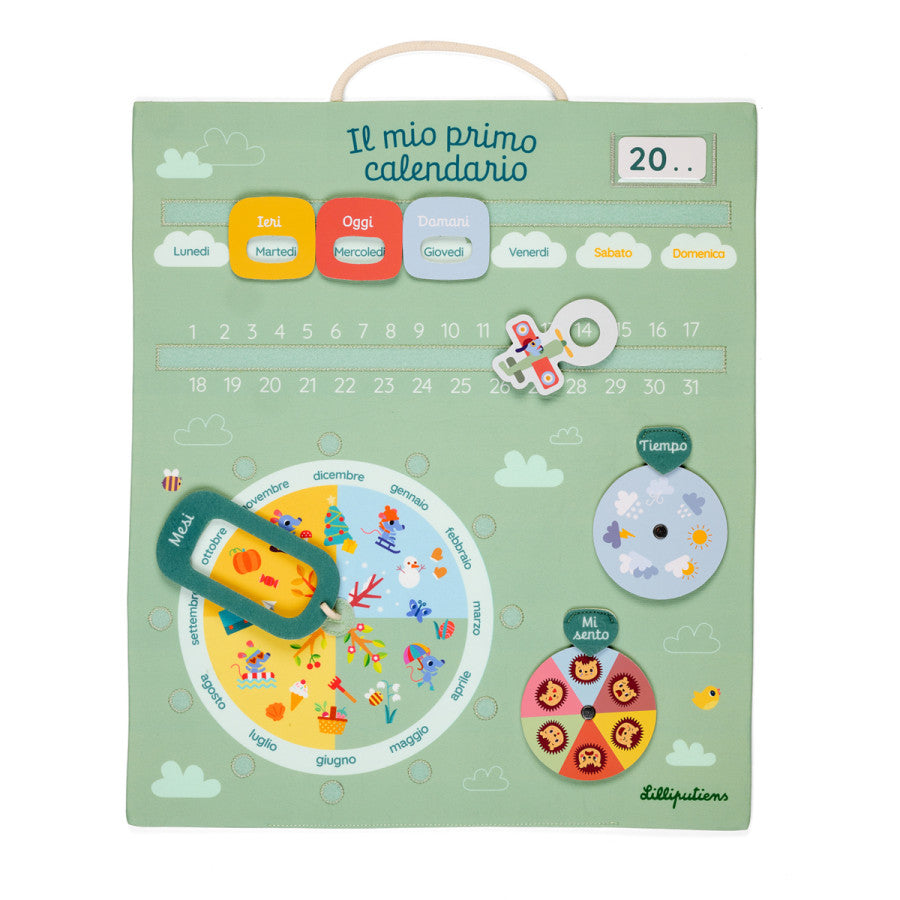 Calendario in tessuto per bambini Il mio primo calendario Lilliputiens