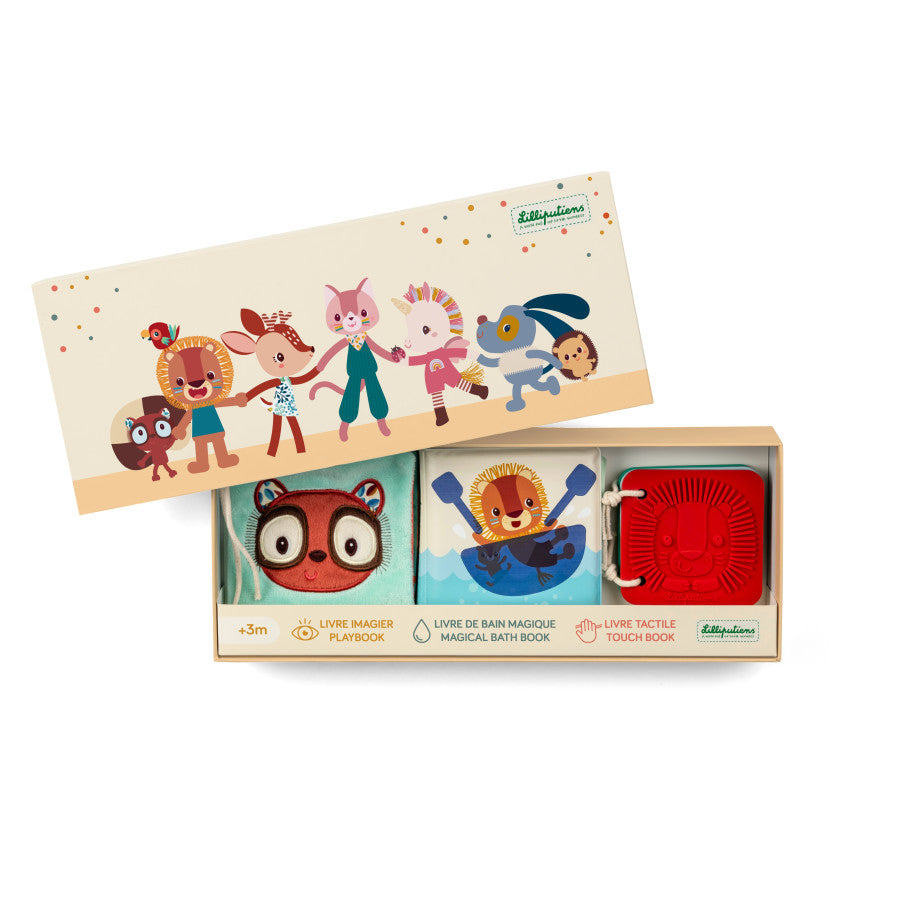 Set di 3 Libri Sensoriali Lilliputiens